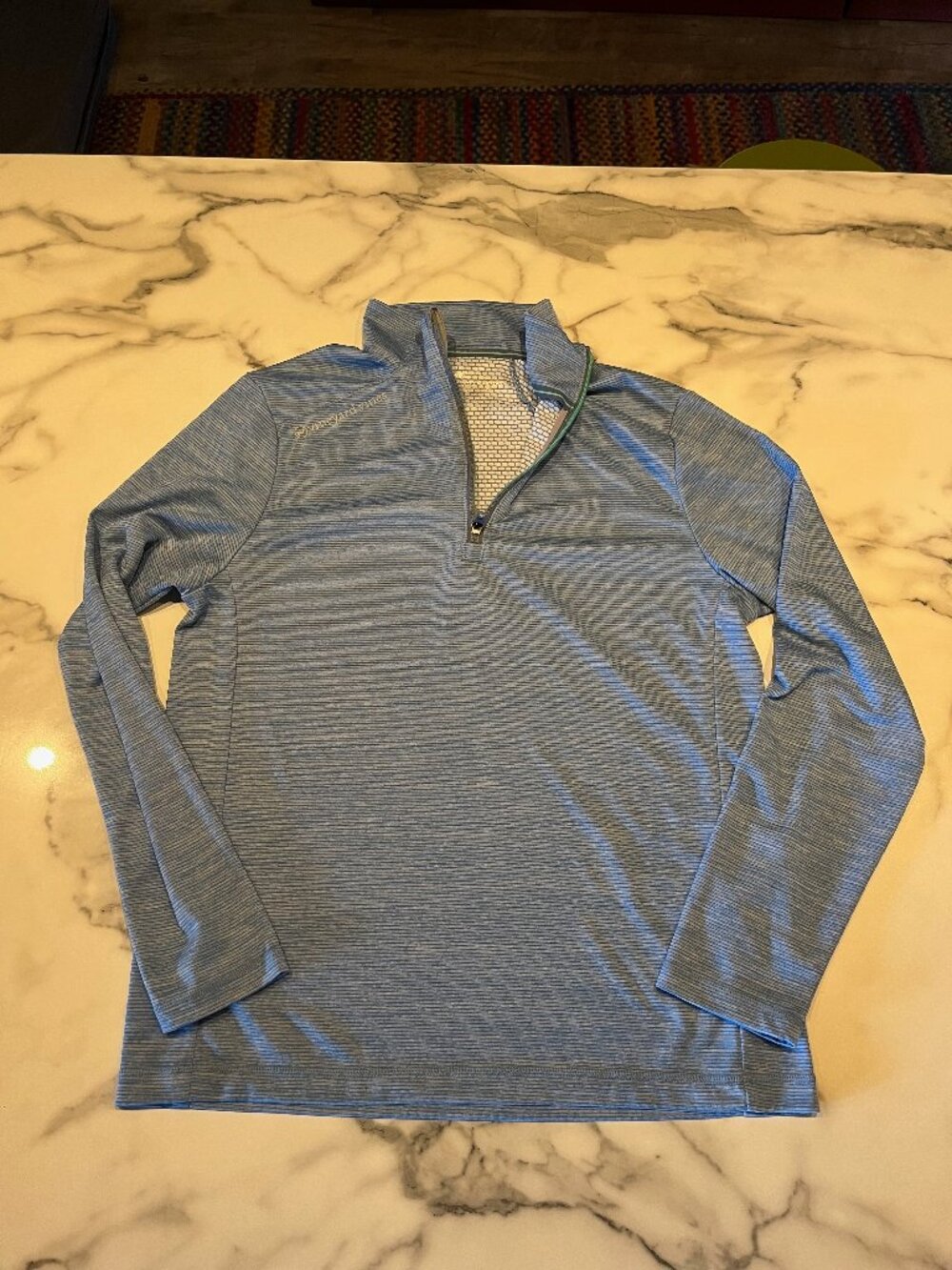 Vineyard Vines Sankaty Performance 1/4 Zip Pullover Heathered Blue - Men's Small - Picture 1 of 10